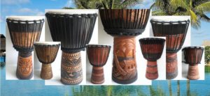 Djembe drums Adelaide Australia Bali Balinese mahogany wood 65 60 50 40 30 25 20cm