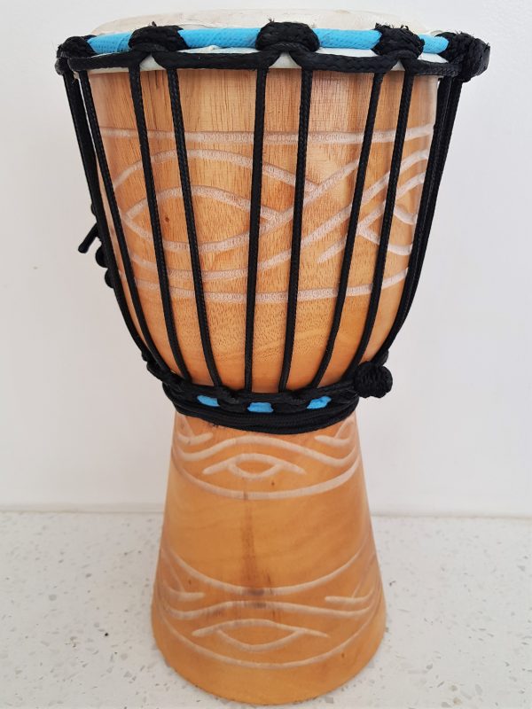 Djembe drum 30cm hand carved tribal carving mohogany wood