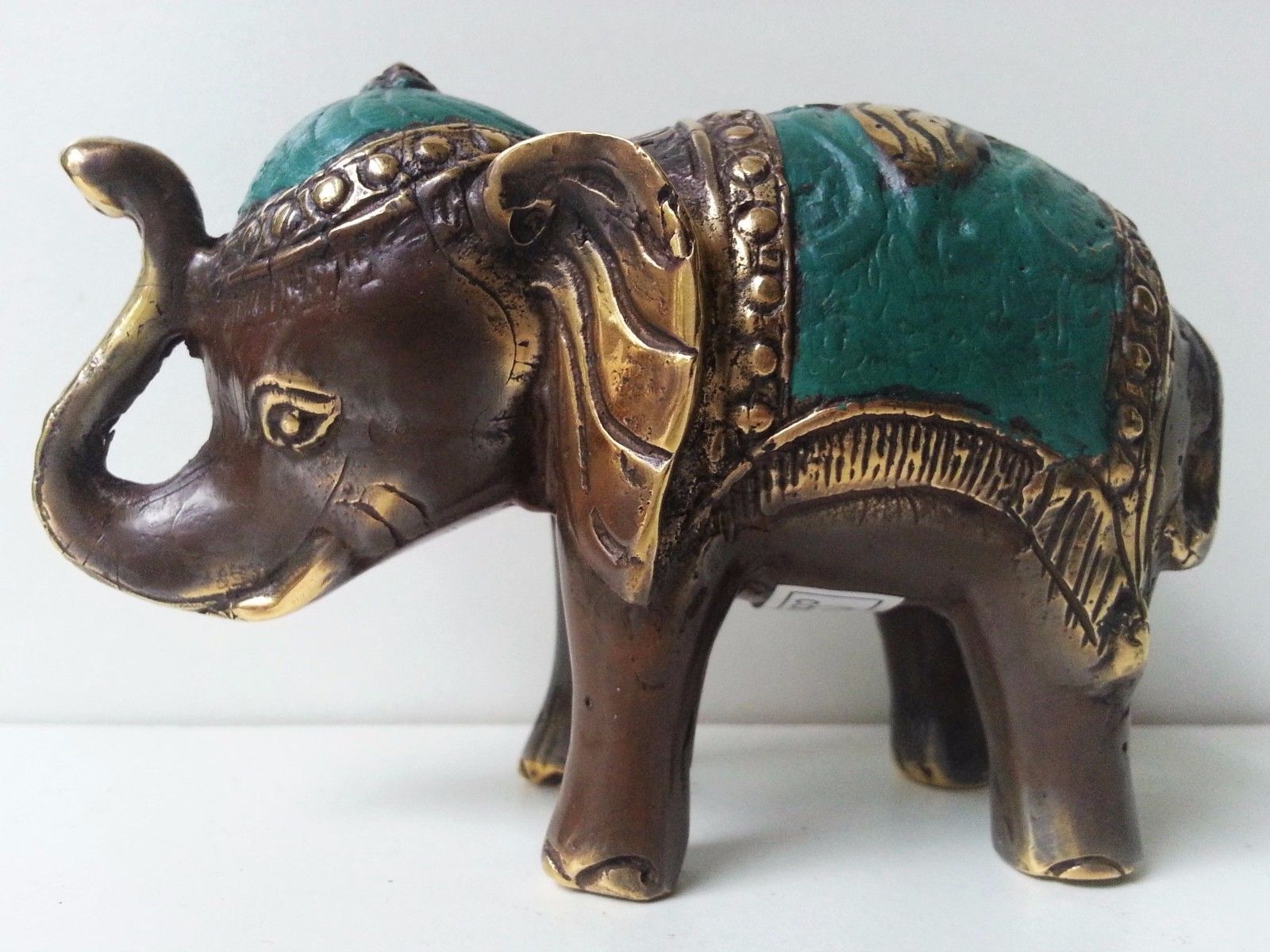 Antique Finished Brass Elephant Sculpture, 'Elephant Days