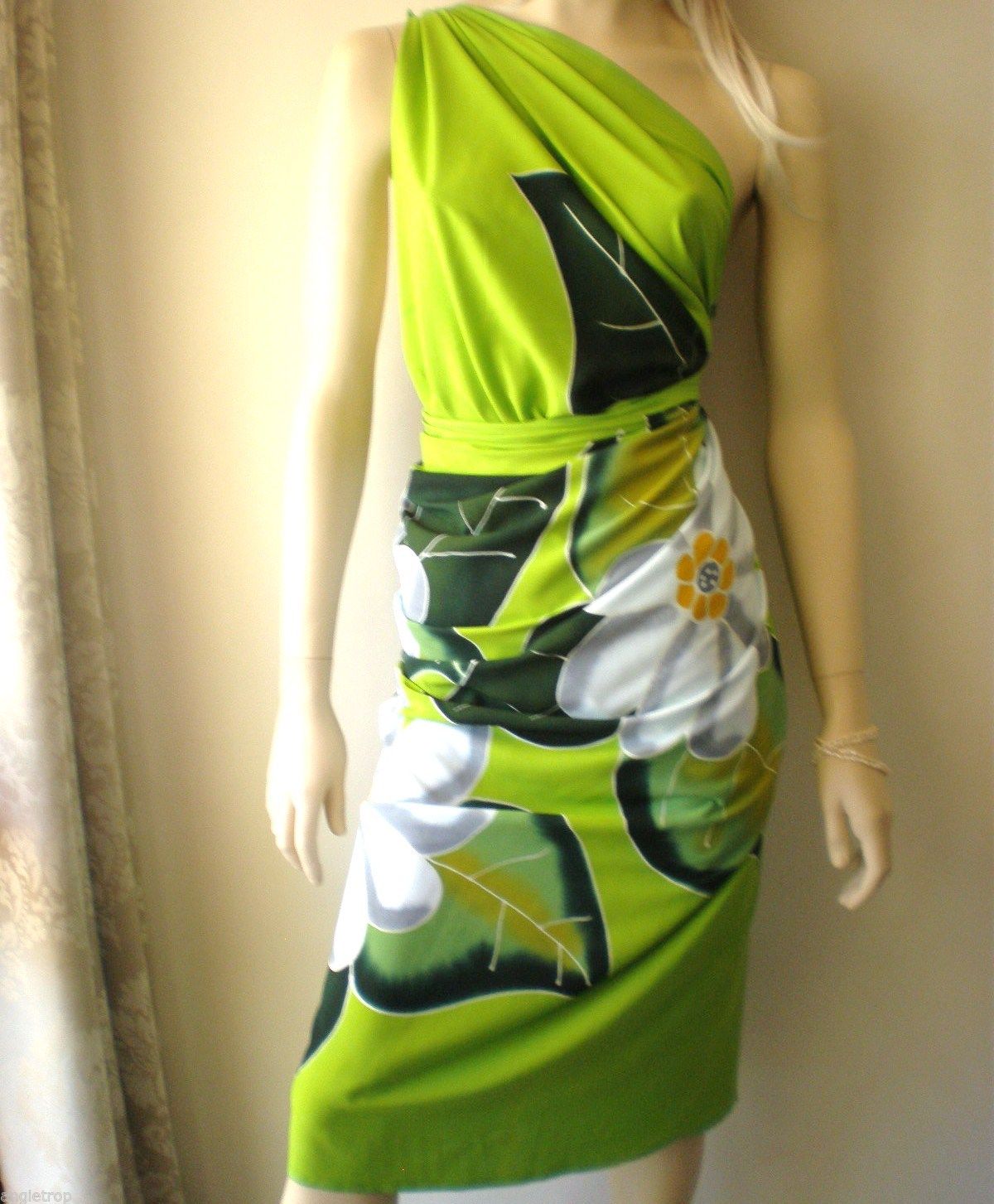 Tropical Sarong - Swimsuit Cover-up -Short - Lime Green